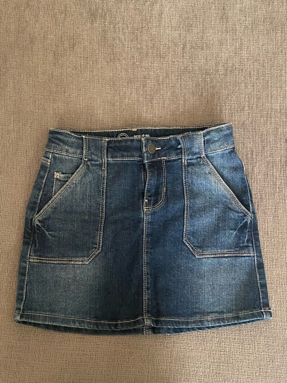 wonder nation Blue Denim A-Line Skirt with Front Pockets